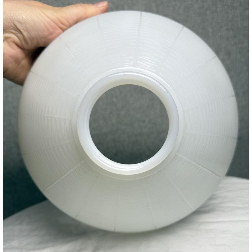 Vintage MCM 10" Honeycomb White Milk Glass Light Diffuser Torchiere Lamp Shade - Picture 4 of 7